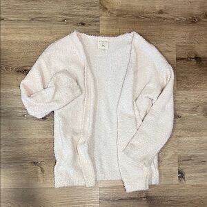 Hayden Girls Plush Open-Front Cardigan - Light Pink